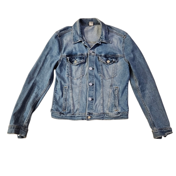 Upcycle Denim Jacket with Colorful Back Embroidered Panel Llama Sz 10 - Picture 2 of 5